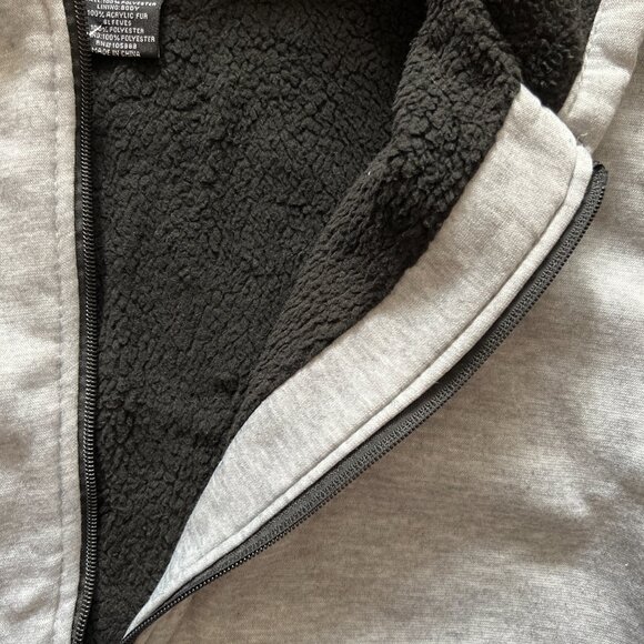 1826 Sports Light Gray Unisex Hooded Full Zip Fleece Sherpa Jacket, Size M - NWT - Picture 3 of 12